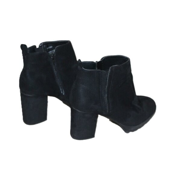 ASOS New Look Black Suedette Chunky Chelsea Boots - Size US 10 (Wide Fit) - Picture 3 of 8